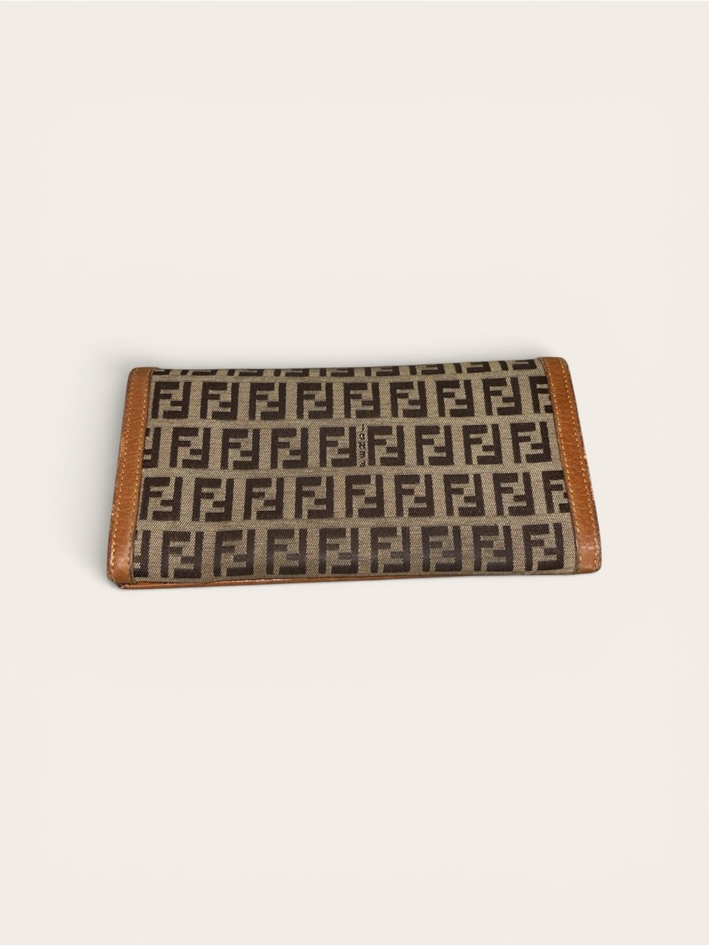 Fendi Brown and Tan FF Monogram Continental Wallet with Gold Charm - Picture 3 of 6